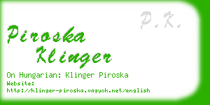 piroska klinger business card